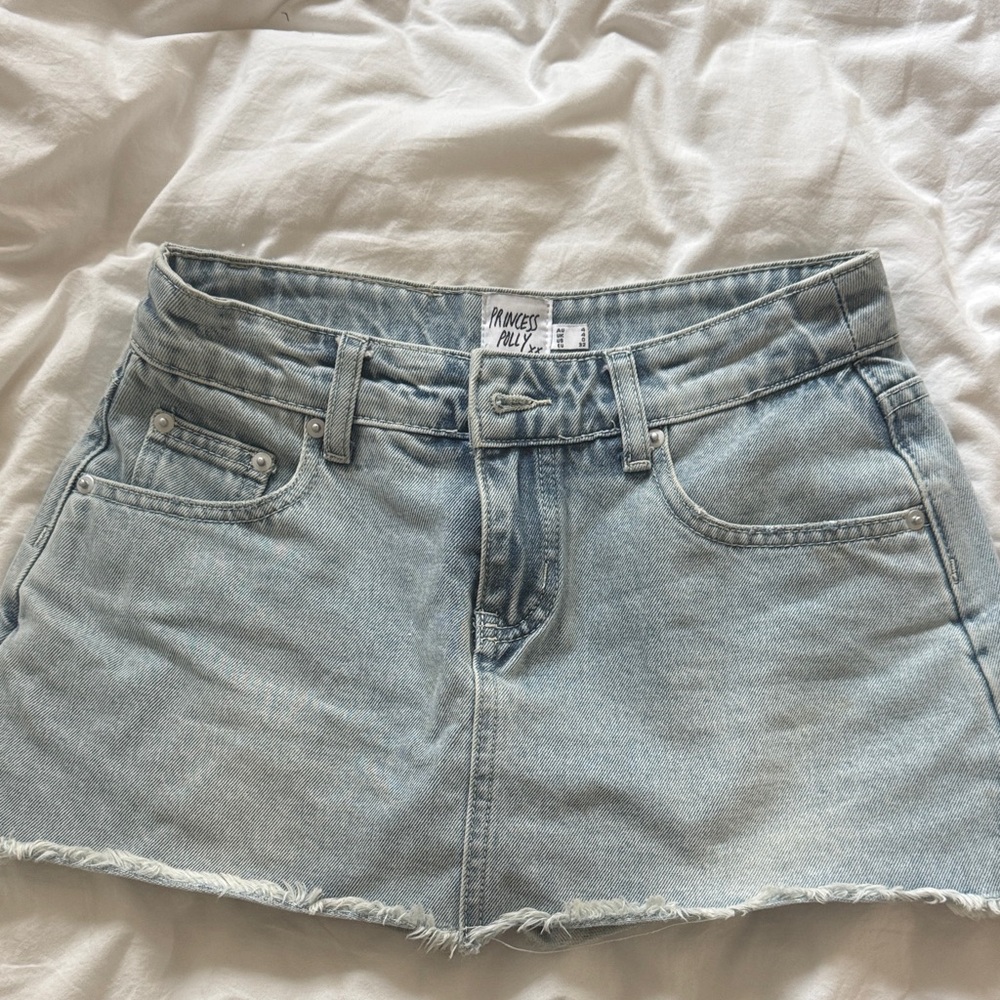 Princess Polly Light Blue Denim Skort size 4